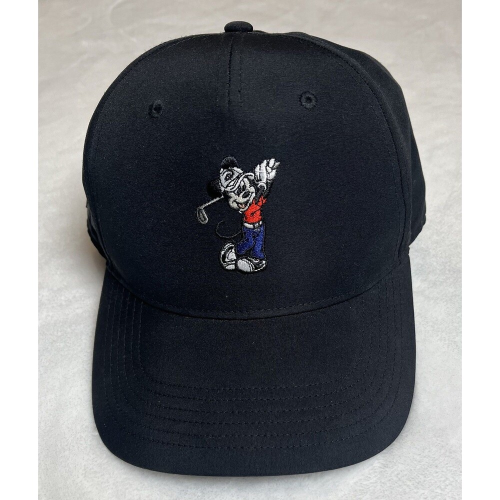 Disney World Adidas Black Golf Hat Cap Mickey Mouse Adjustable Cap NWOT